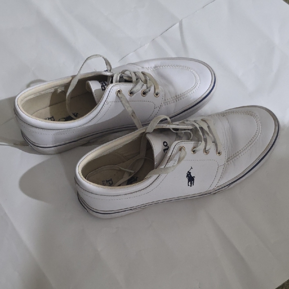 Polo by Ralph Lauren White and Navy Men's Sneakers